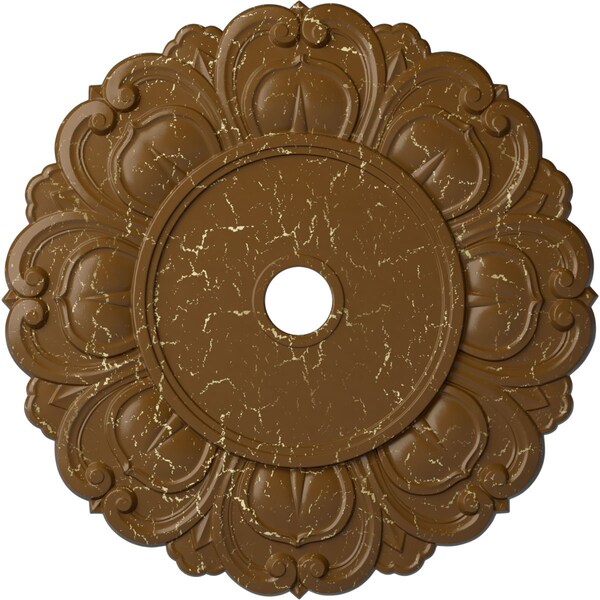 Ekena Millwork Angel Medallion (Canopies up to 15 3/4"), 32 1/4"OD x 3 5/8"ID x 1 1/8"P, Smokey Topaz Crackle CM32ANSTC - main